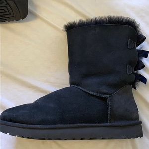 UGG Double Bailey Bow Boots. Size 10.